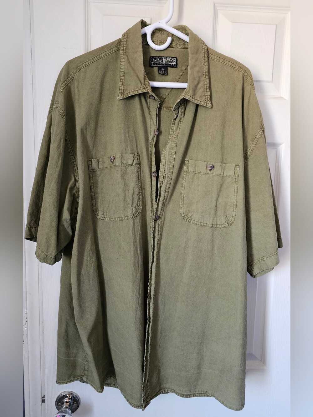 Canyon Guide Outfitters Olive Green Utility Shirt Size 2X Short Sleeve Button Up